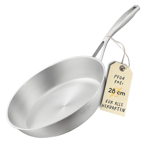 SILBERTHAL Profi Edelstahlpfannen Set 6-teilig 28cm – Induktion, Antihaft & Pur