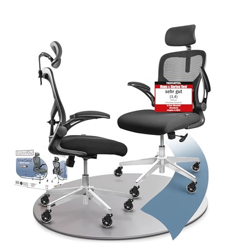 CLOUVOU PowerSeat Testsieger Ergonomischer Bürostuhl – Voll Anpassbar, Gaming, 200 kg