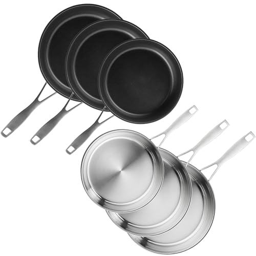 SILBERTHAL Profi Edelstahlpfannen Set 6-teilig 28cm – Induktion, Antihaft & Pur