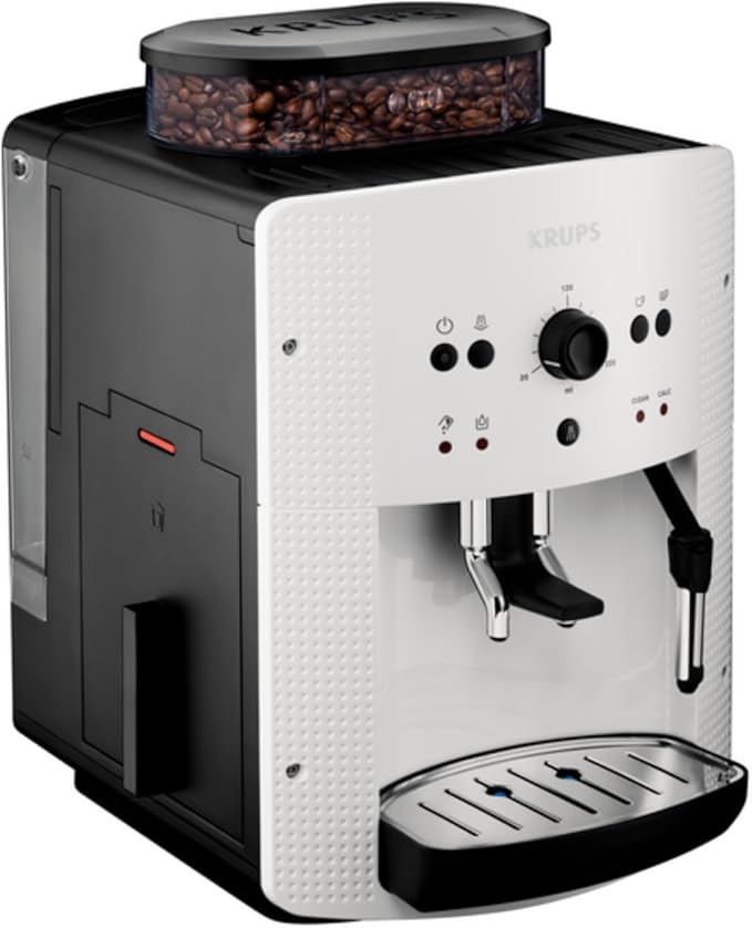 Krups Arabica Picto Kaffeevollautomat: Milchdüse, 2-Tassen, Drehregler, einfache Reinigung, TÜV-zertifiziert, Weiß