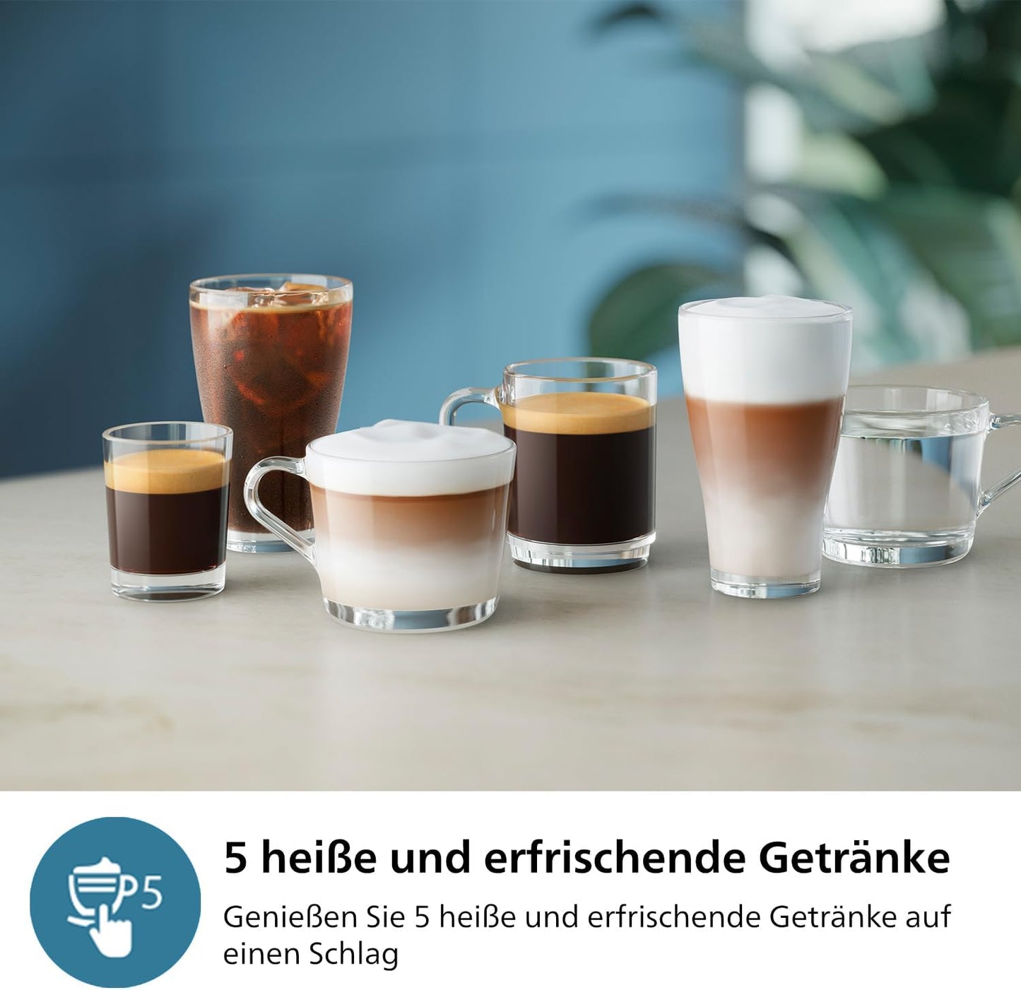 Philips 3300 Serie Kaffeevollautomat: 5 Getränke, Intuitive Touch-Bedienung, SilentBrew, Keramikmahlwerk, AquaClean