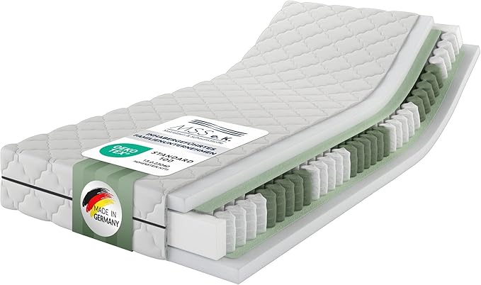 MSS e.K. Medic 7-Zonen Taschenfederkernmatratze H3 Komfortschaum Mikrofaser Bezug Ergonomischer Schlaf