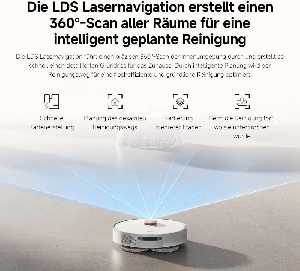 Xiaomi Robot Vacuum X20+ Saugroboter: 6000Pa, Absaugstation, Auto-Trocknung, LDS Navigation