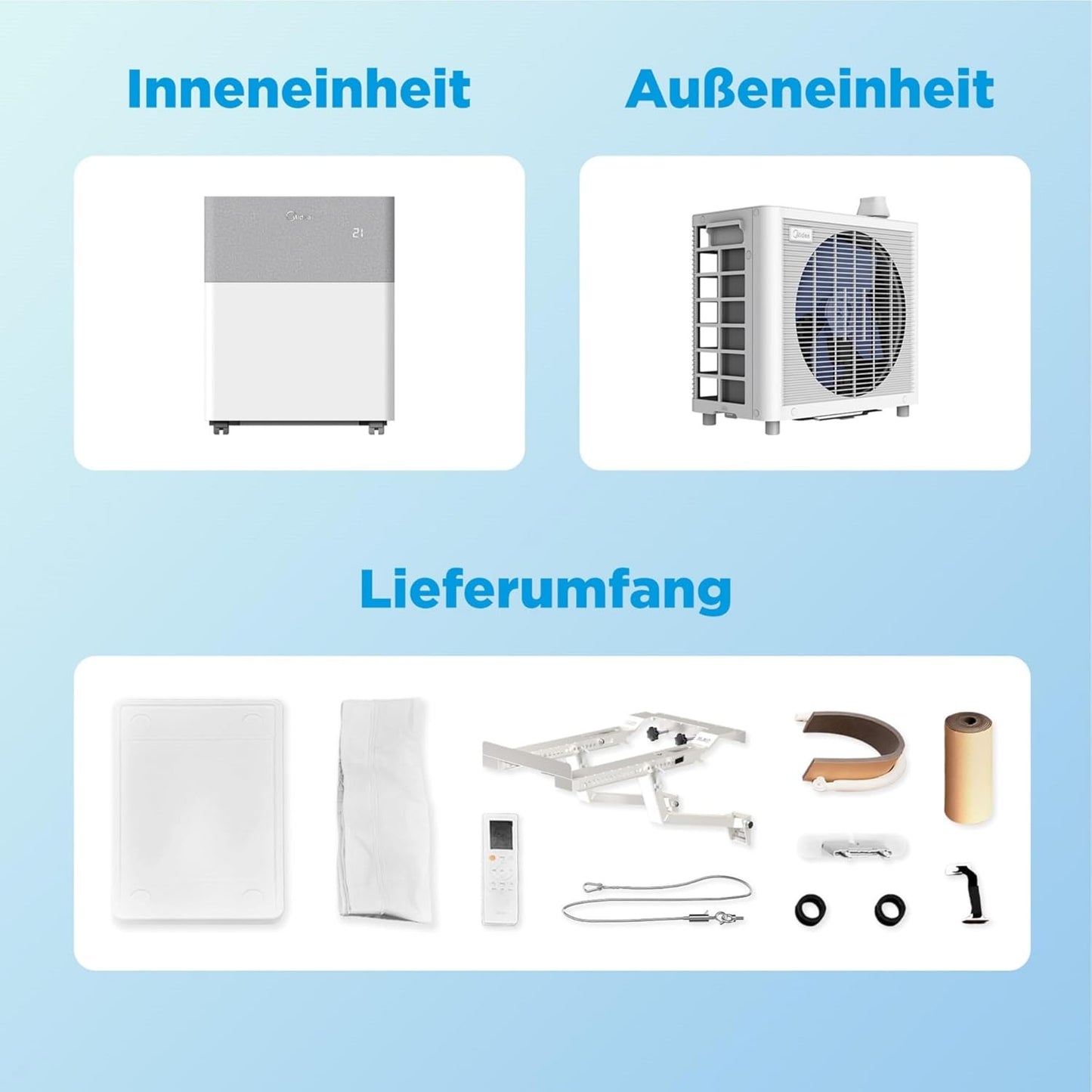 Midea PortaSplit Mobile Klimaanlage: Leise, Effizient, Kühlen, Heizen, Entfeuchten