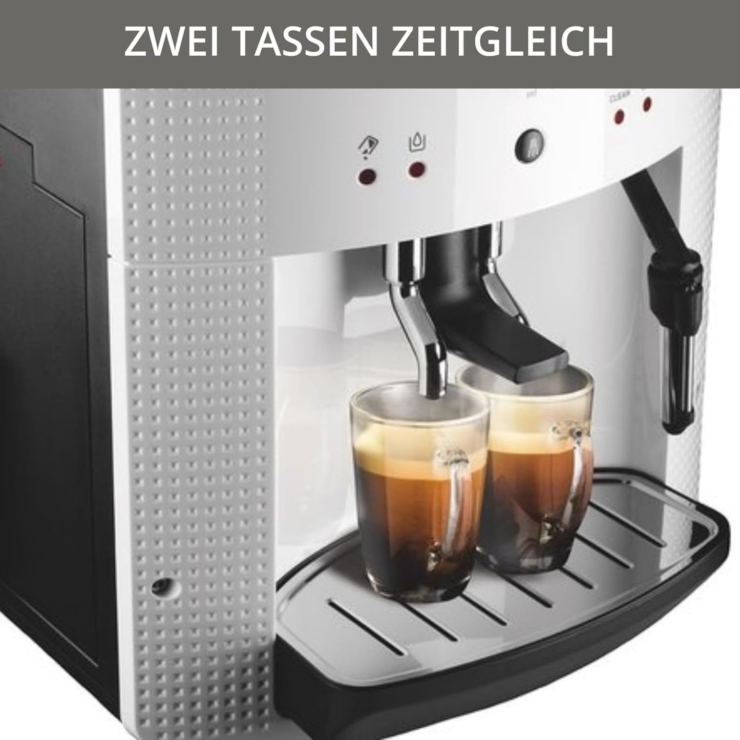 Krups Arabica Picto Kaffeevollautomat: Milchdüse, 2-Tassen, Drehregler, einfache Reinigung, TÜV-zertifiziert, Weiß
