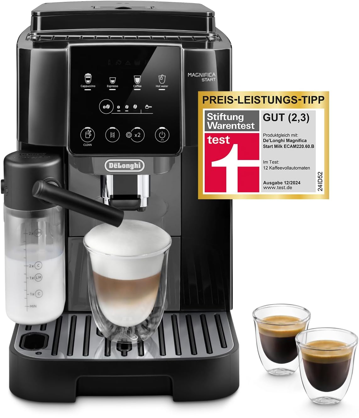De'Longhi Magnifica Start ECAM222.60.BG Kaffeevollautomat, LatteCrema Milchsystem, Soft-Touch Bedienfeld, x2-Funktion