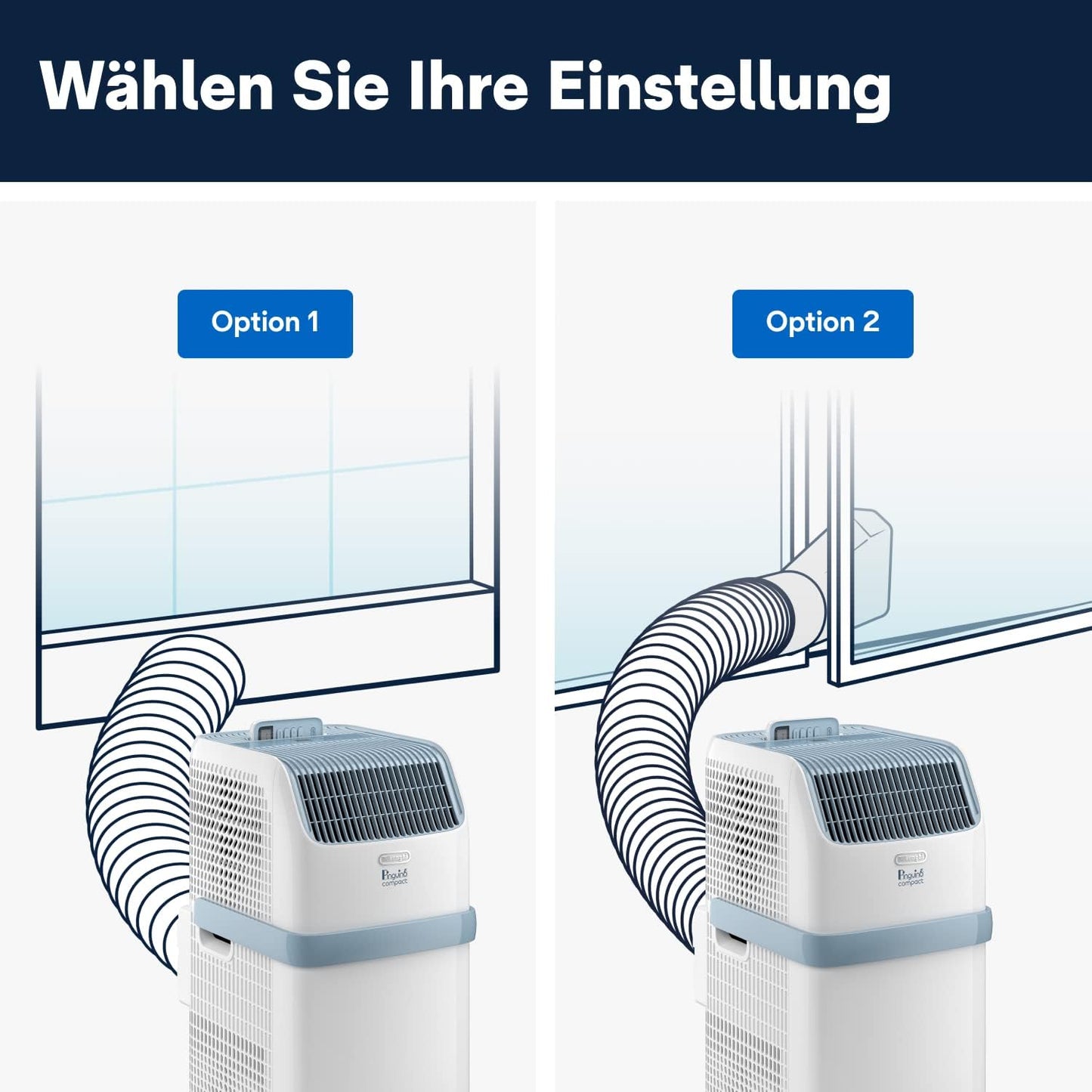 De'Longhi Pinguino Kompakt Mobiles Klimagerät 8.300 BTU/h Entfeuchtung Timer A