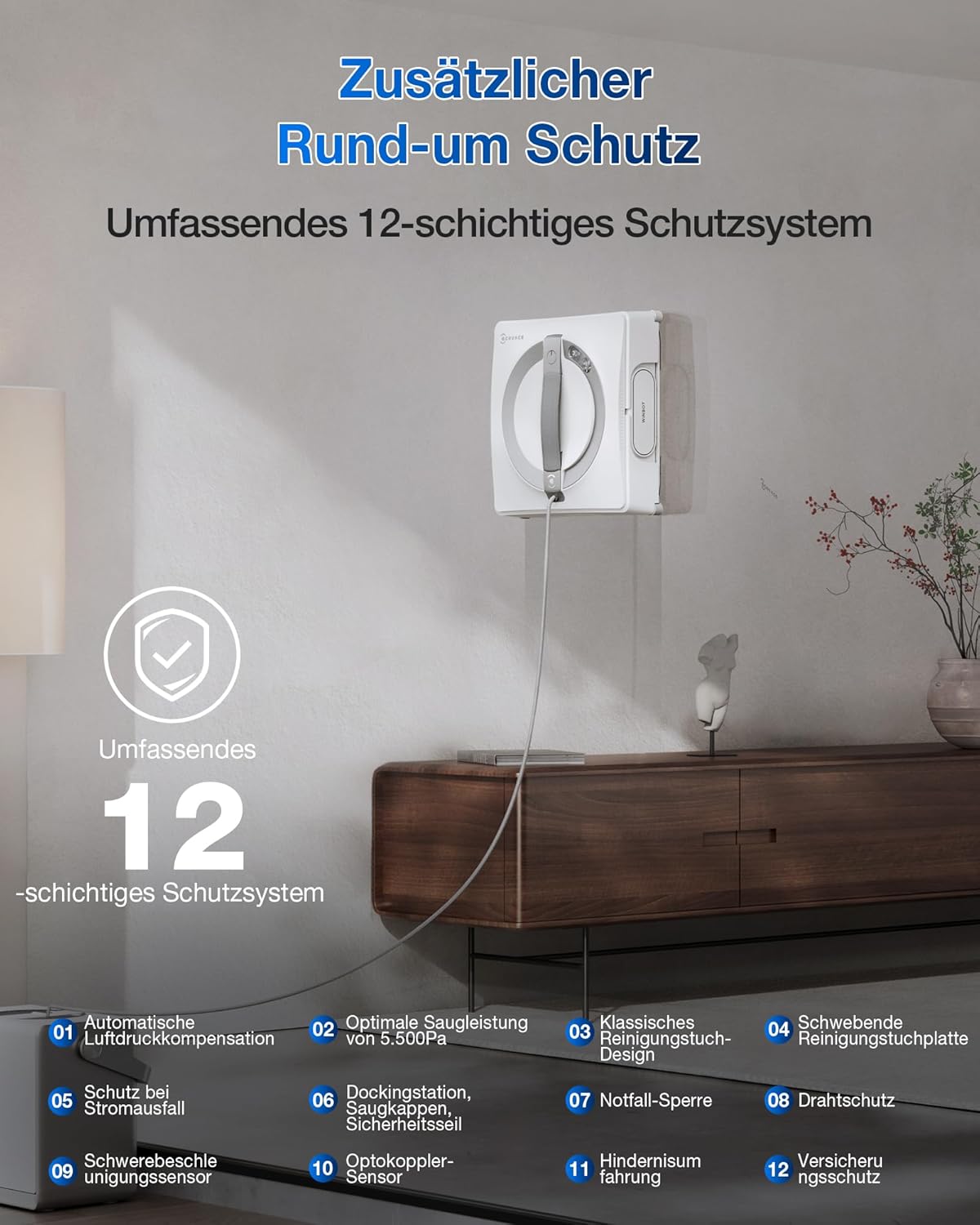 ECOVACS WINBOT W2 PRO Omni Intelligenter Fensterputzroboter mit 6-in-1 Station, Sprühdüsen