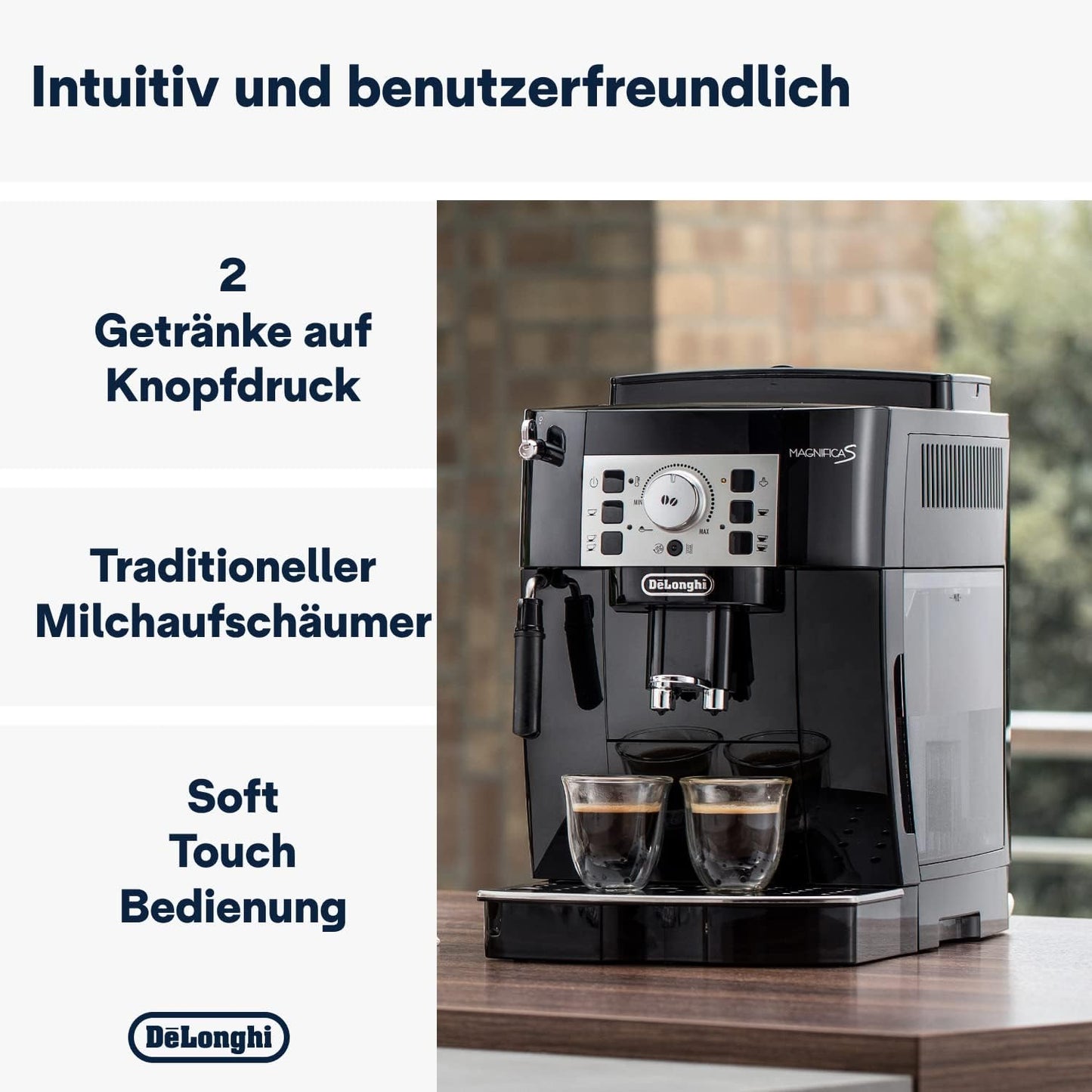 De'Longhi Magnifica S ECAM 22.110.B: Voller Kaffeegenuss auf Knopfdruck mit Milchschaum-Düse