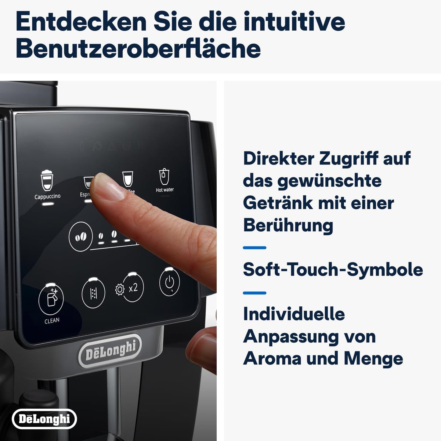 De'Longhi Magnifica Start ECAM222.60.BG Kaffeevollautomat, LatteCrema Milchsystem, Soft-Touch Bedienfeld, x2-Funktion