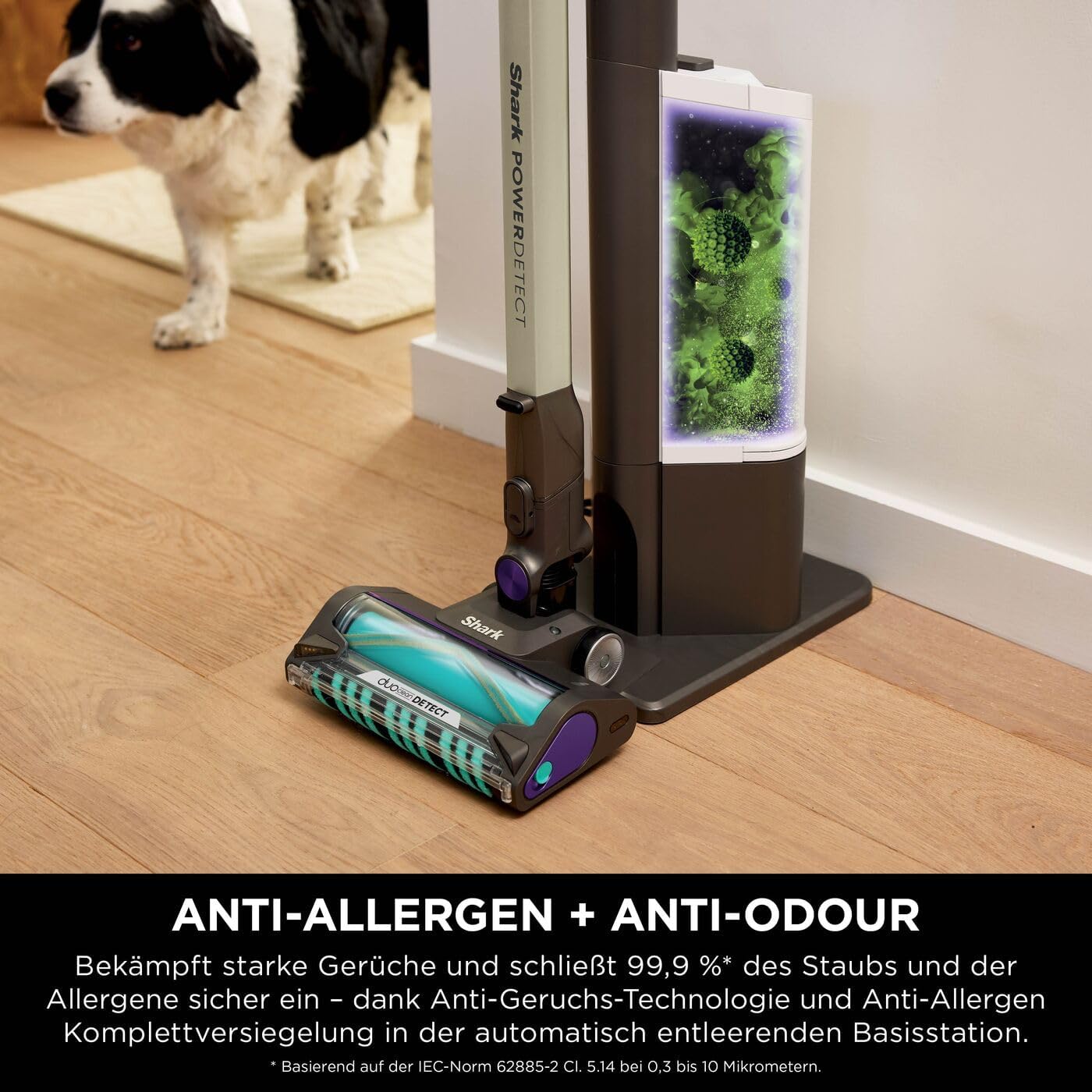 Shark PowerDetect Akku-Staubsauger: Auto-Entleerung, DuoClean Detect, Anti-Hair Wrap, Geruchsschutz, Grau