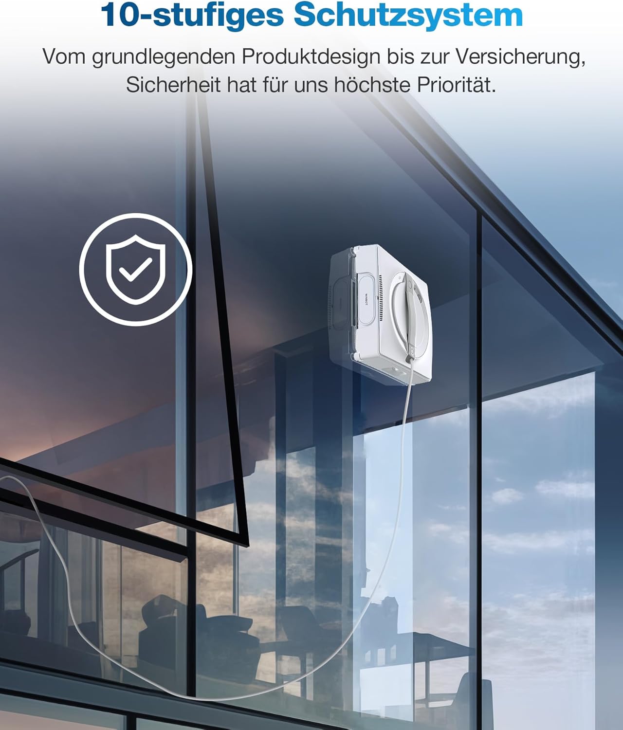 ECOVACS WINBOT W2 Intelligenter Fensterputzroboter mit Dreifachdüsen & 10-Stufen-Schutz
