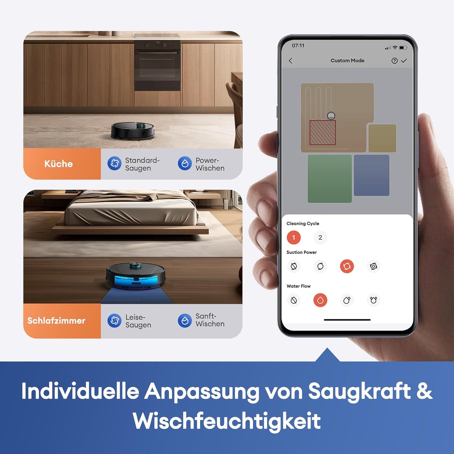 Ultenic T20 Pro Saugroboter mit Wischfunktion, 8000 Pa, AI-Navigation, Selbstreinigung, Tierhaare