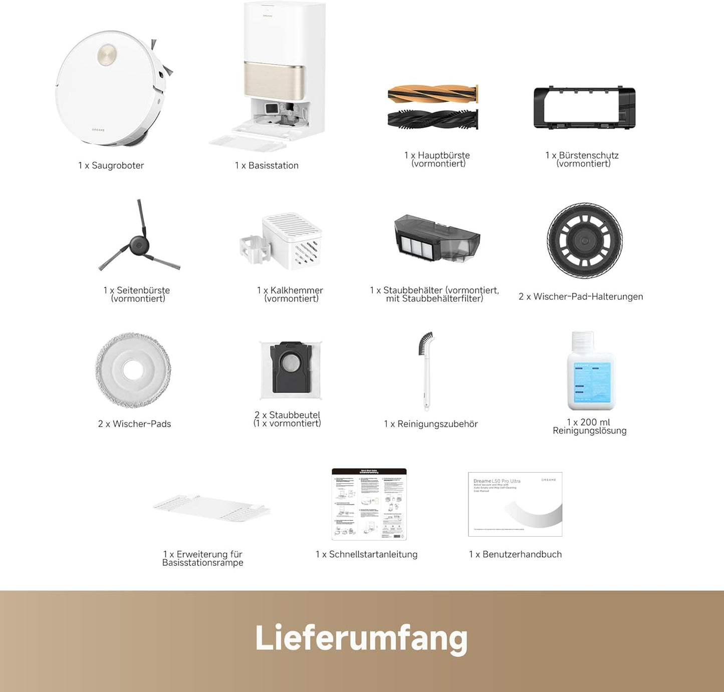 Dreame L50 Pro Ultra Saug- & Wischroboter: Auto-Entleerung, Selbstreinigung, 19.500 Pa