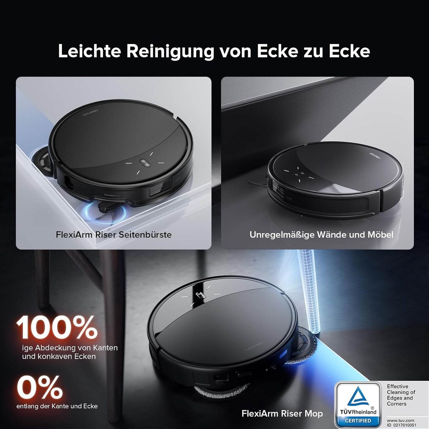 roborock Saros 10R Saugroboter mit Wischfunktion, ultraflach, StarSight 2.0, Zero-Tangle, Multifunktions-Dock