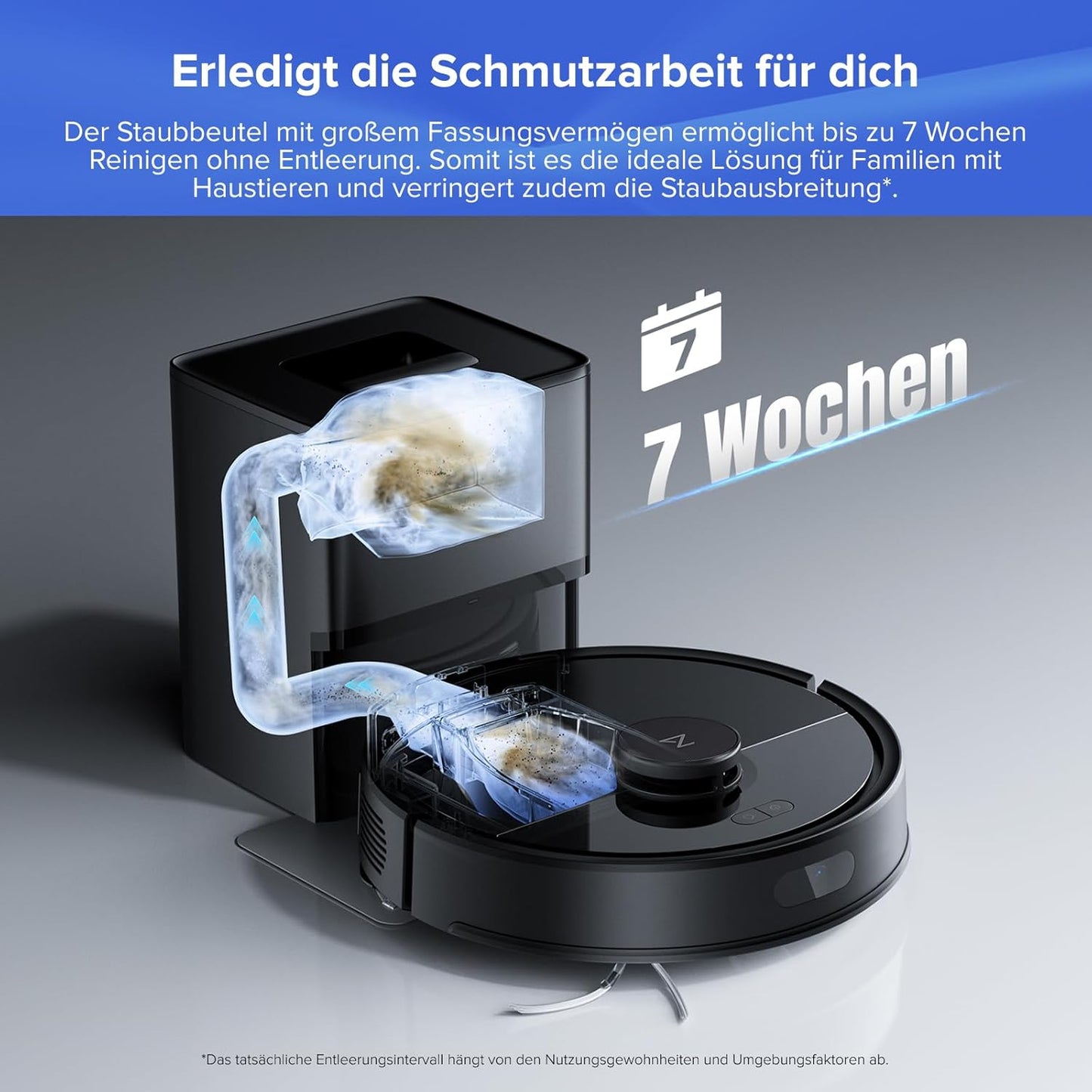 roborock Q7 L5+ Saugroboter Wischfunktion, Auto-Entleerung, 8000 Pa, LiDAR-Navigation