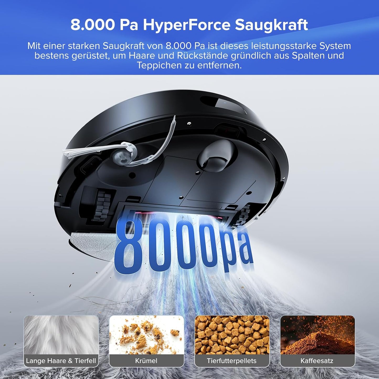 roborock Q7 L5+ Saugroboter Wischfunktion, Auto-Entleerung, 8000 Pa, LiDAR-Navigation