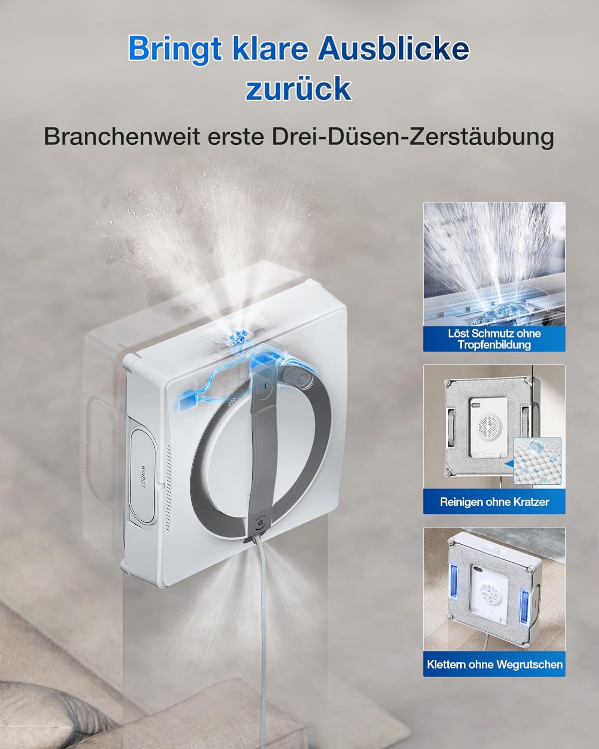 ECOVACS WINBOT W2 PRO Omni Intelligenter Fensterputzroboter mit 6-in-1 Station, Sprühdüsen