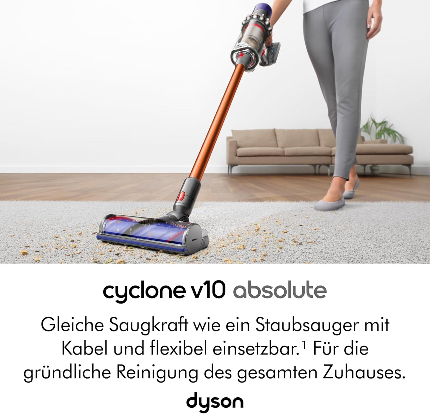 Dyson V10 Absolute Kabelloser Staubsauger: Leistungsstark, Vielseitig, Haar-Entwirrend, für Jedes Zuhause