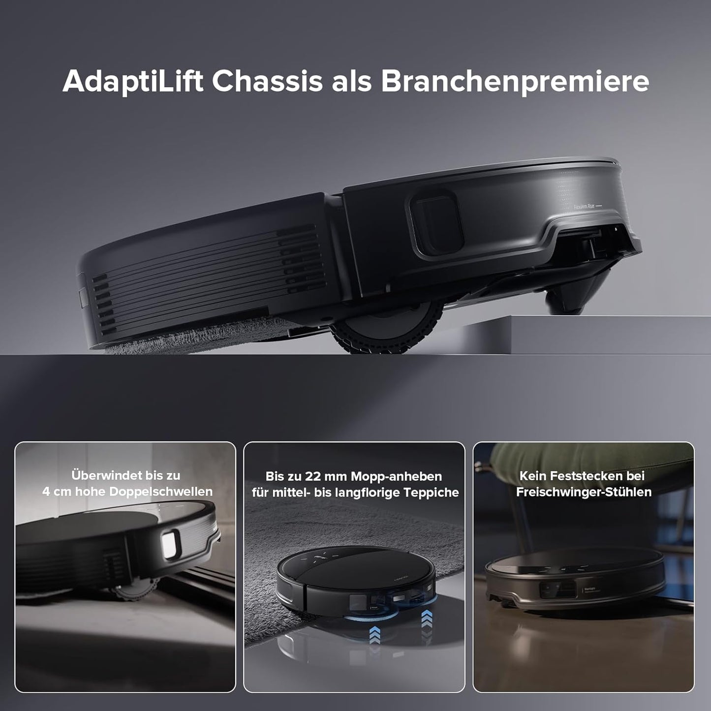 roborock Saros 10R Saugroboter mit Wischfunktion, ultraflach, StarSight 2.0, Zero-Tangle, Multifunktions-Dock