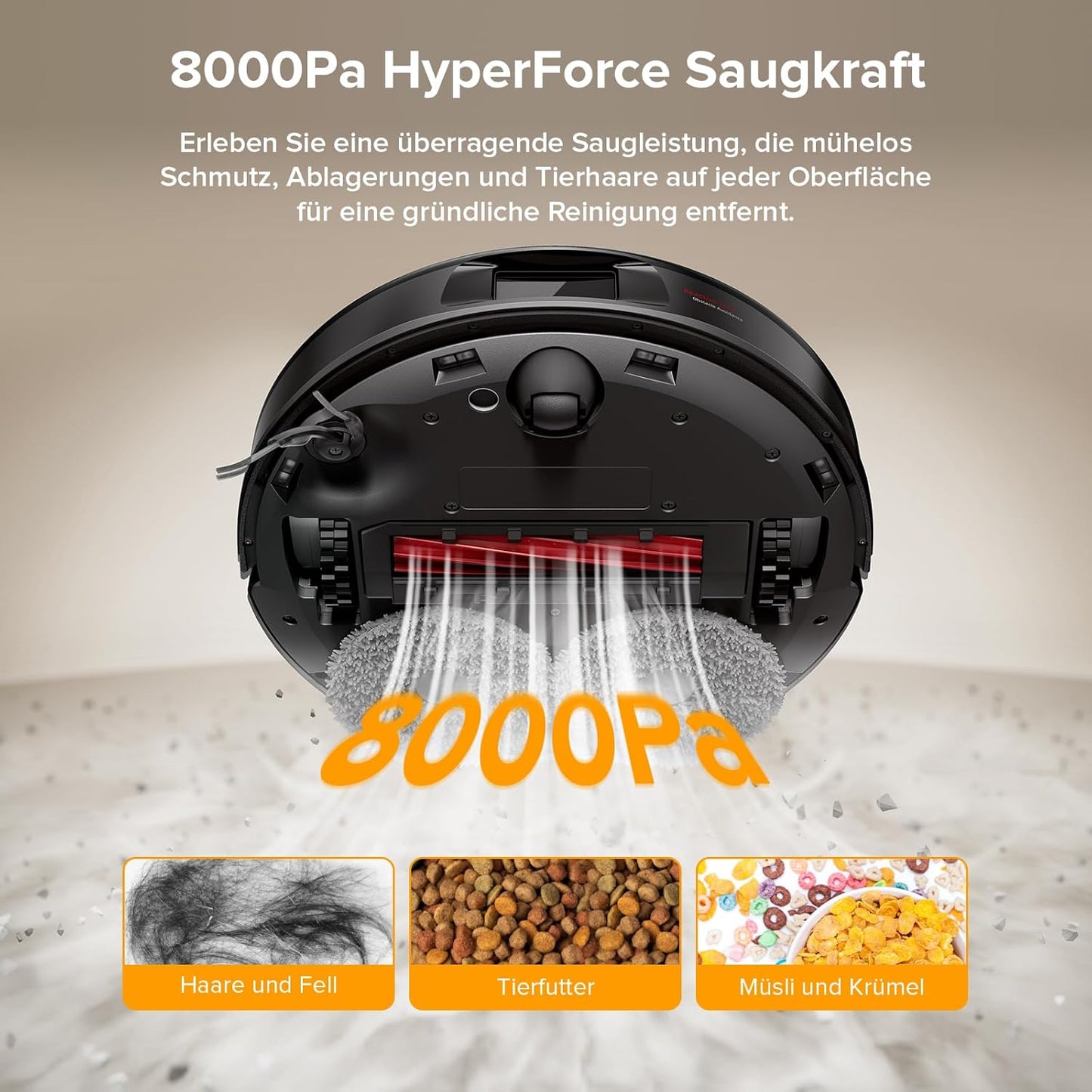 roborock Qrevo Saugroboter: 8000Pa Saugkraft, Hebemopp, All-in-One Dock