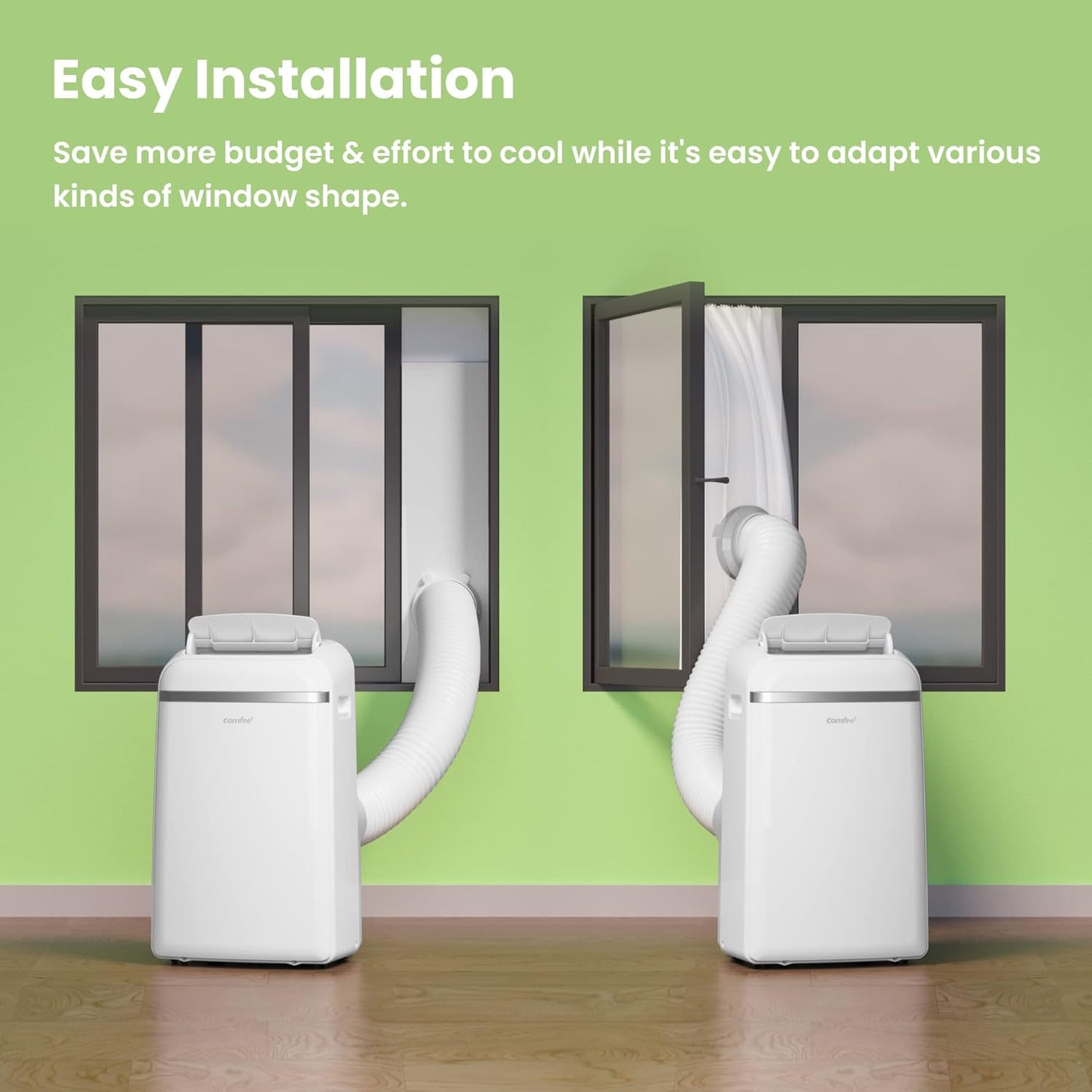 Comfee Mobiles Klimagerät Pro 10000 BTU 3-in-1: Effiziente Raumkühlung, Entfeuchtung, Ventilation