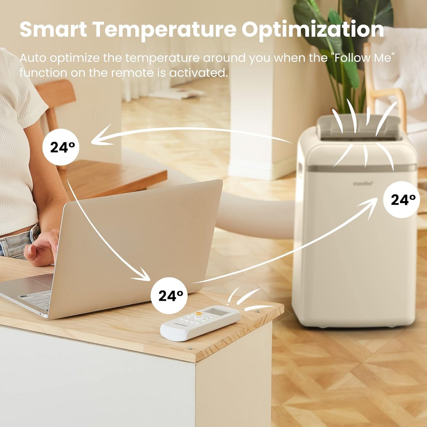 Comfee Mobiles Klimagerät Pro 10000 BTU 3-in-1: Effiziente Raumkühlung, Entfeuchtung, Ventilation