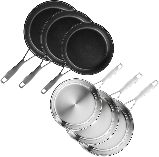 SILBERTHAL Profi Edelstahlpfannen Set 6-teilig 28cm – Induktion, Antihaft & Pur