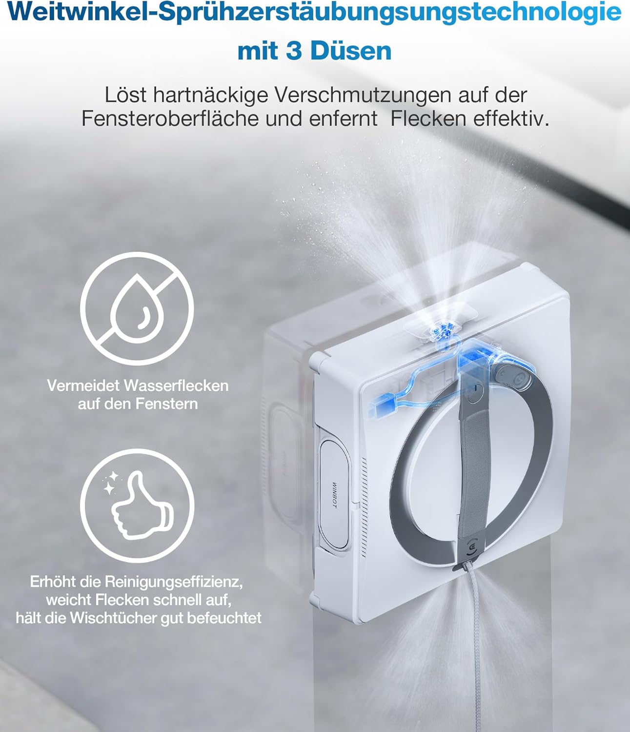 ECOVACS WINBOT W2 Intelligenter Fensterputzroboter mit Dreifachdüsen & 10-Stufen-Schutz