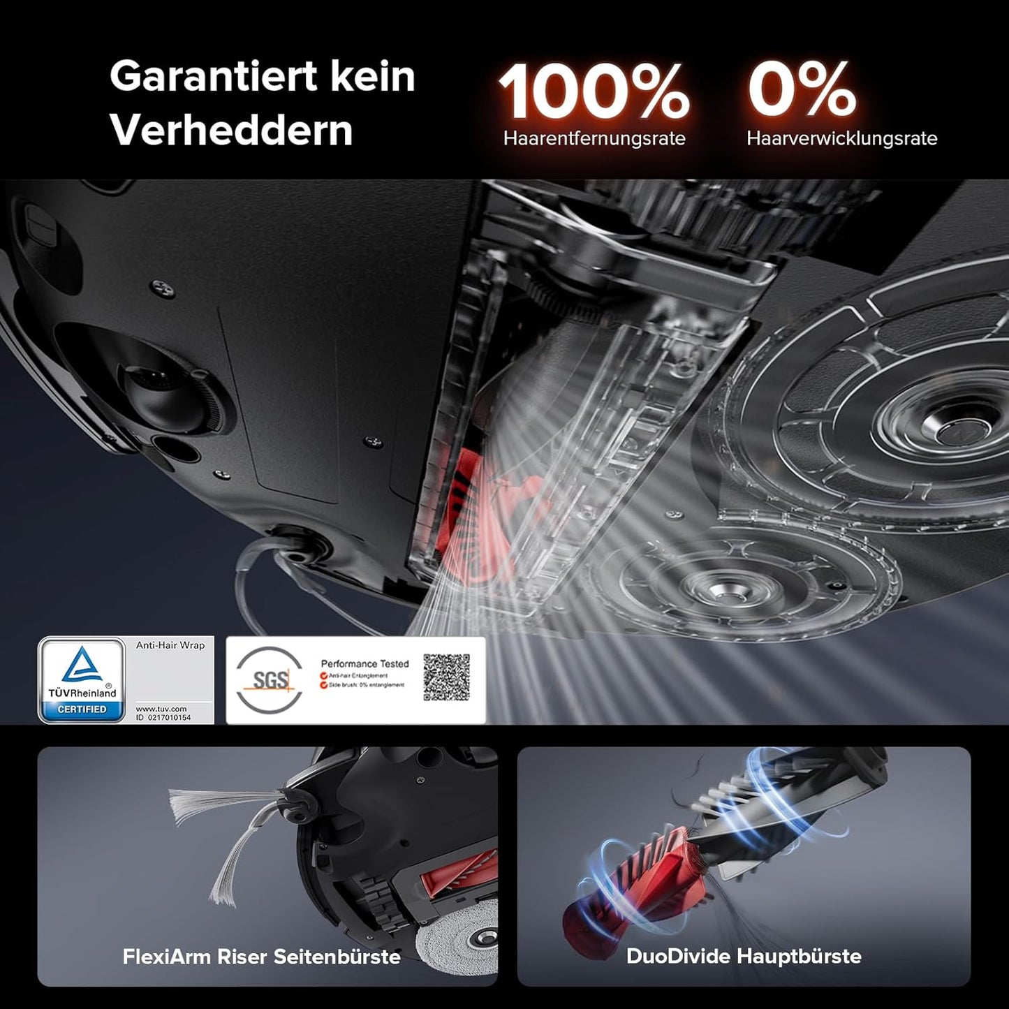 roborock Saros 10R Saugroboter mit Wischfunktion, ultraflach, StarSight 2.0, Zero-Tangle, Multifunktions-Dock