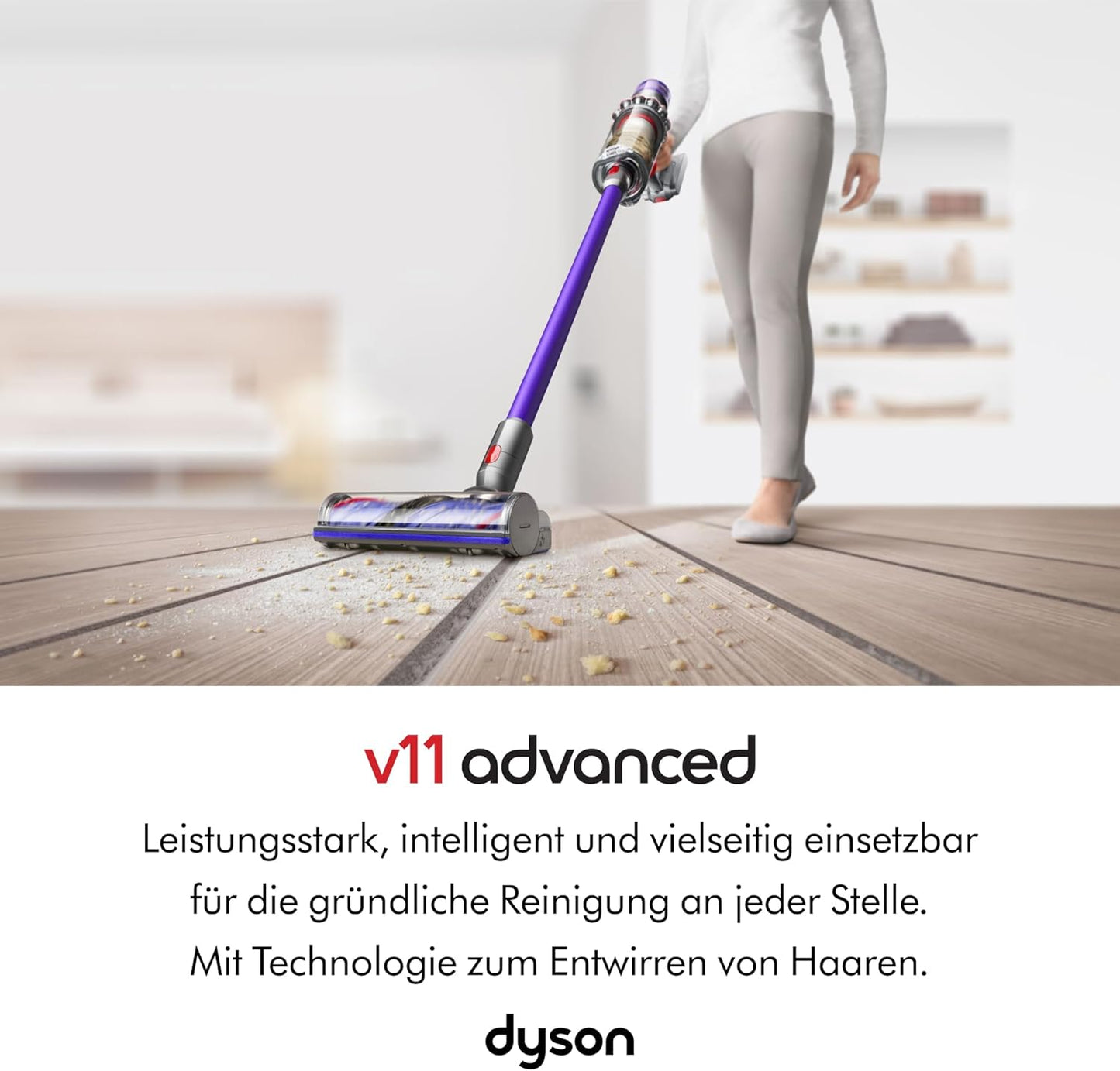 Dyson V11 Advanced Kabelloser Akku-Staubsauger für Ultimative Tiefenreinigung Nickel Violett