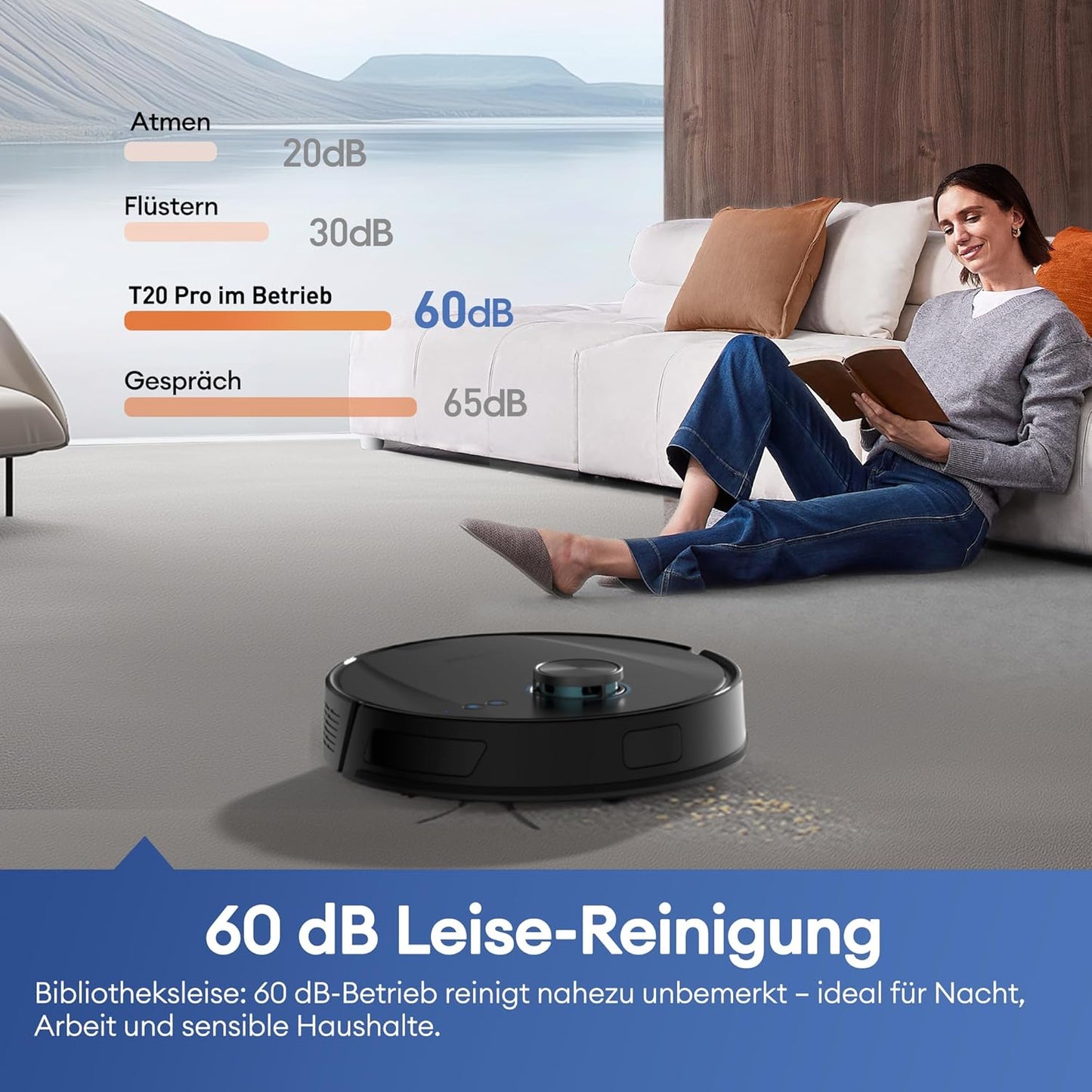 Ultenic T20 Pro Saugroboter mit Wischfunktion, 8000 Pa, AI-Navigation, Selbstreinigung, Tierhaare
