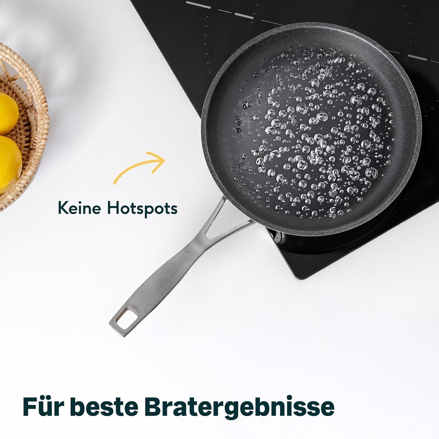 SILBERTHAL Profi Edelstahlpfannen Set 6-teilig 28cm – Induktion, Antihaft & Pur