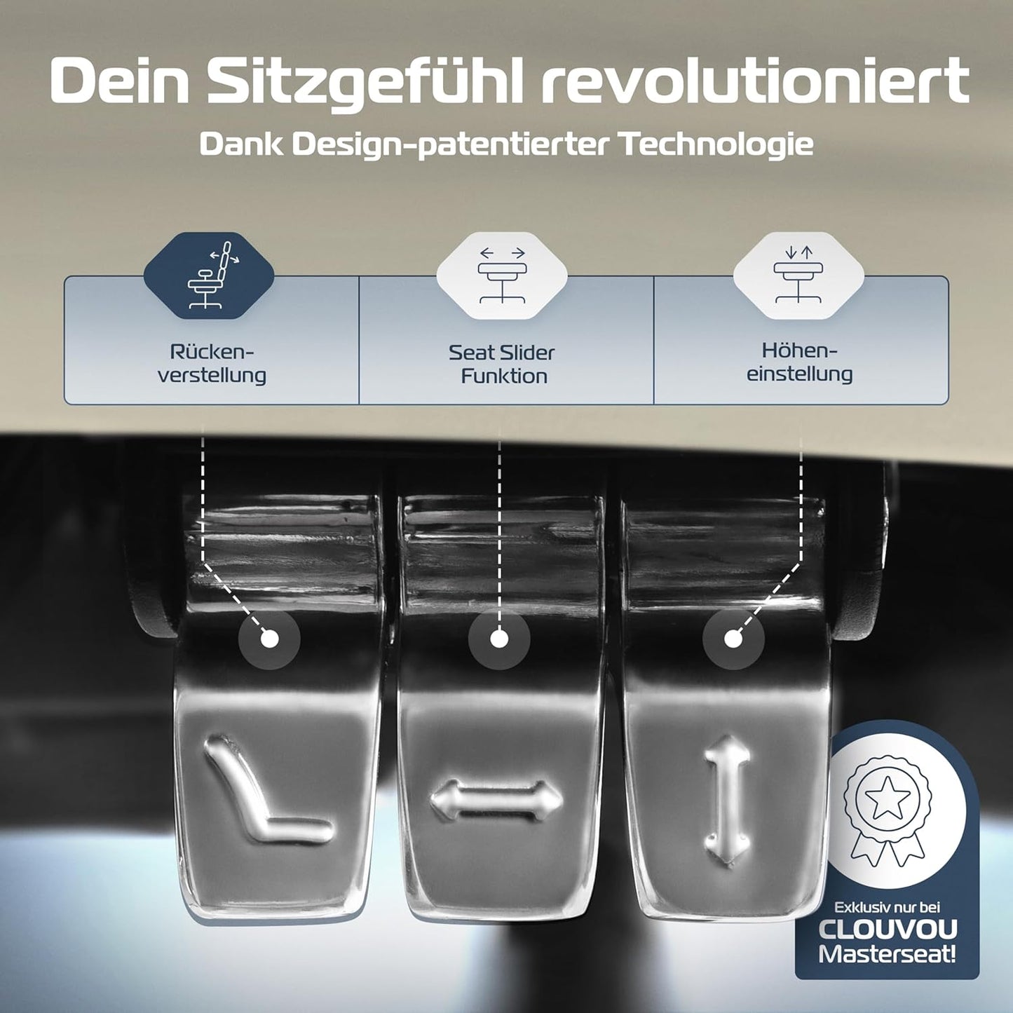 CLOUVOU MasterSeat Ergonomischer Bürostuhl: Testsieger, Individuell Anpassbar, Home Office & Gaming Stuhl