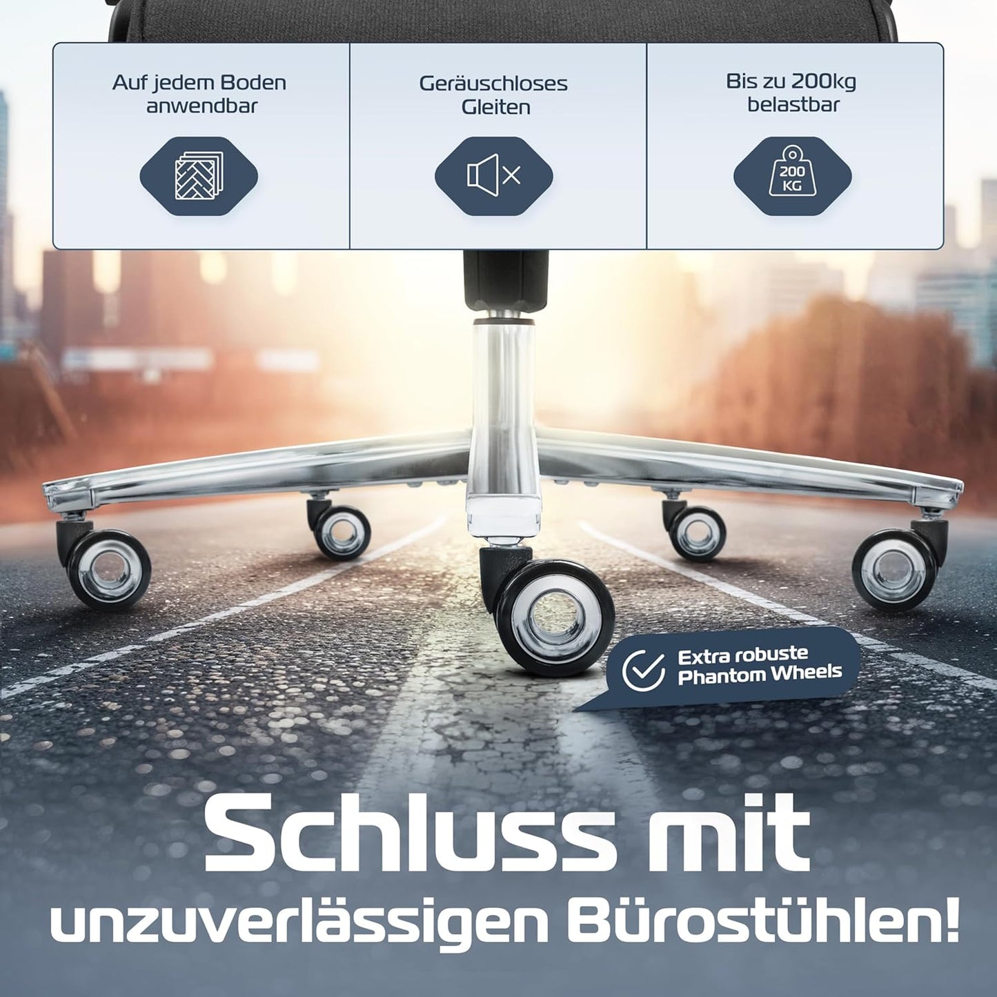 CLOUVOU PowerSeat Testsieger Ergonomischer Bürostuhl – Voll Anpassbar, Gaming, 200 kg