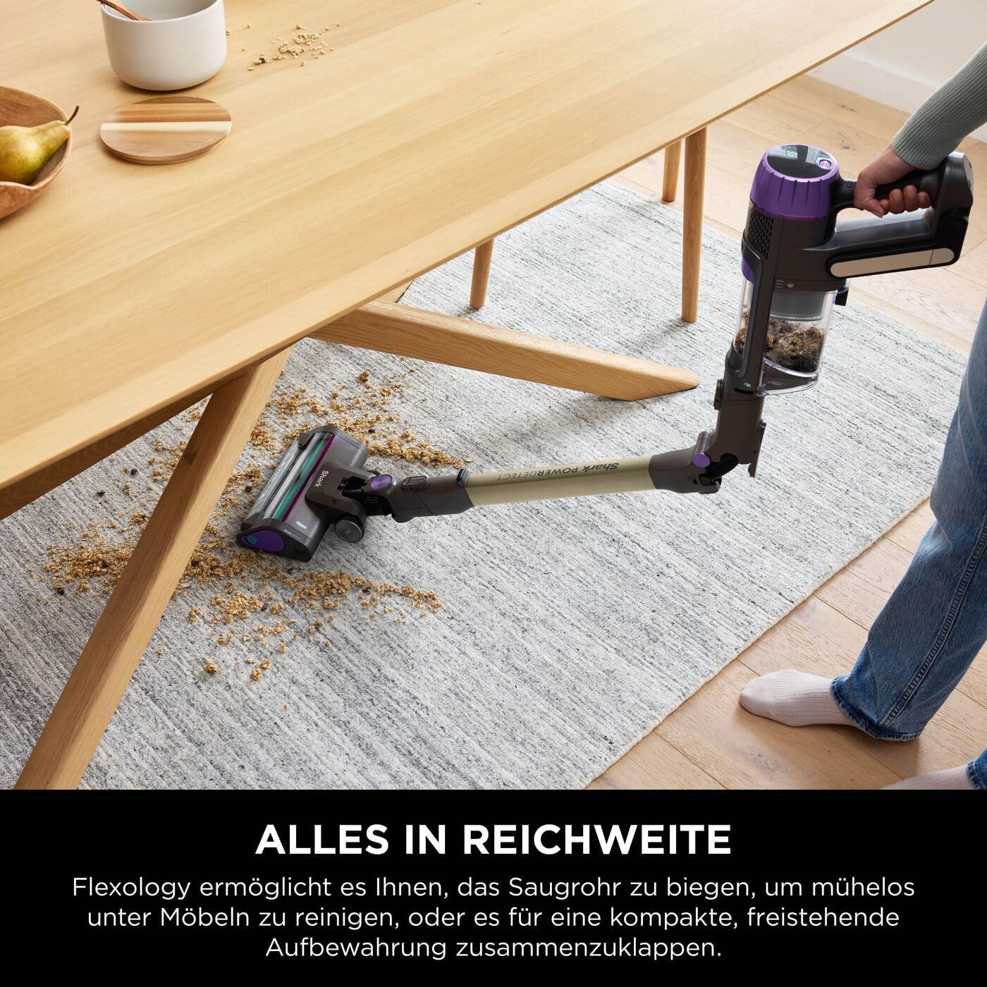 Shark PowerDetect Akku-Staubsauger: Auto-Entleerung, DuoClean Detect, Anti-Hair Wrap, Geruchsschutz, Grau