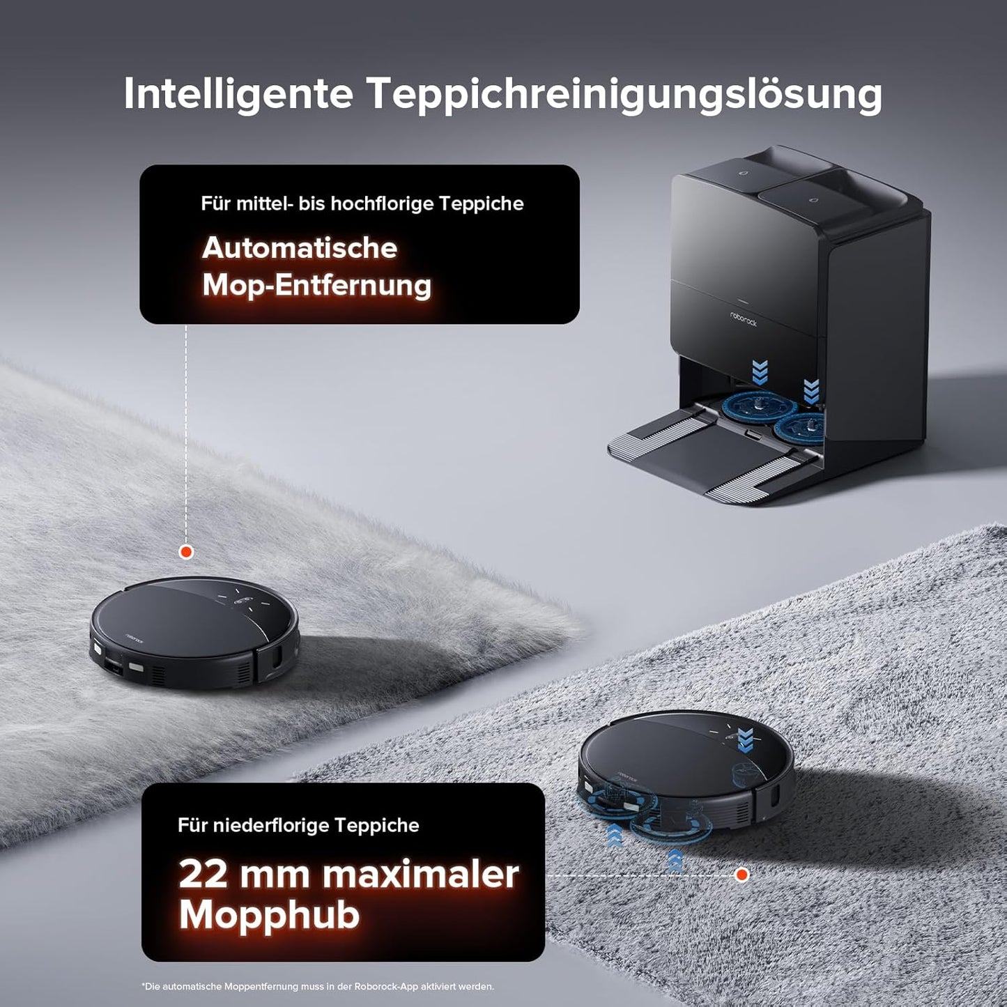 roborock Saros 10R Saugroboter mit Wischfunktion, ultraflach, StarSight 2.0, Zero-Tangle, Multifunktions-Dock