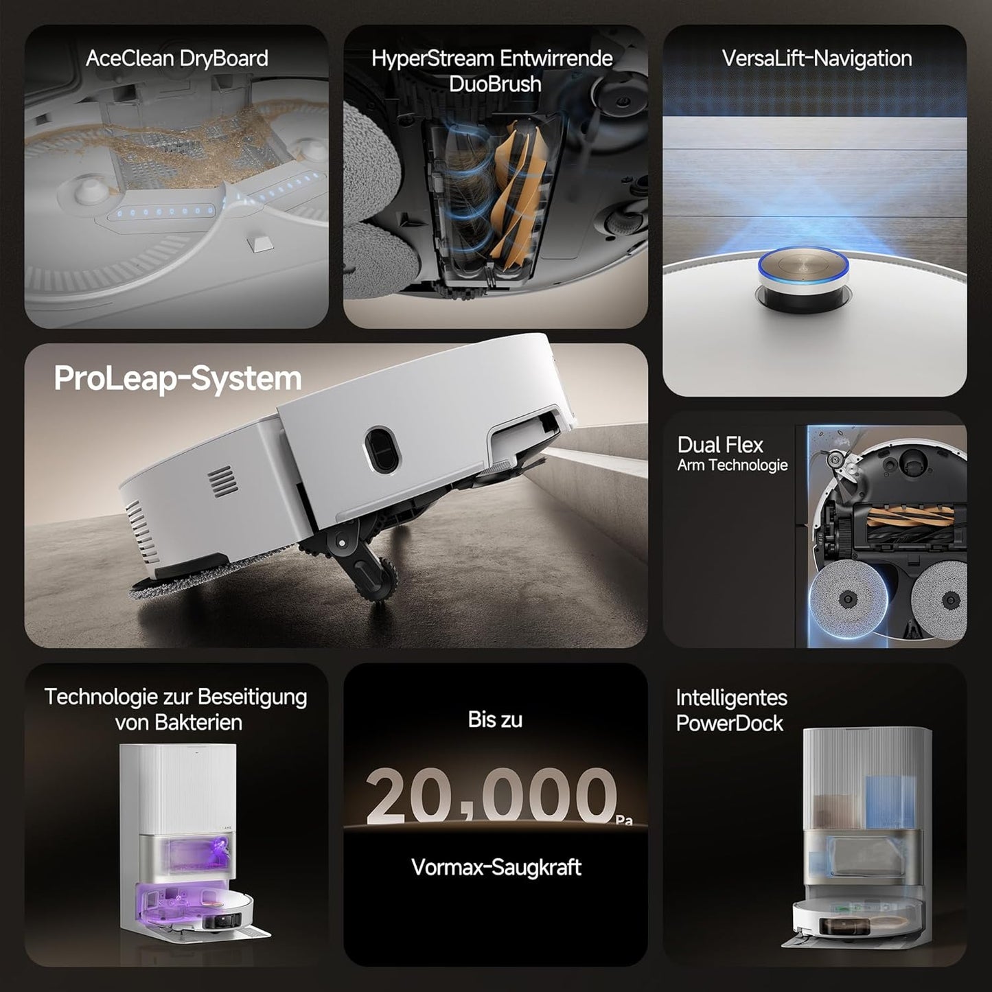 dreame X50 Ultra Complete Saugroboter: Intelligente Wischfunktion, 20.000 Pa, Hindernisüberwindung