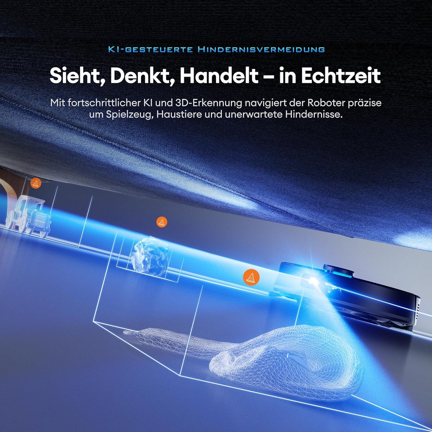 Ultenic T20 Pro Saugroboter mit Wischfunktion, 8000 Pa, AI-Navigation, Selbstreinigung, Tierhaare