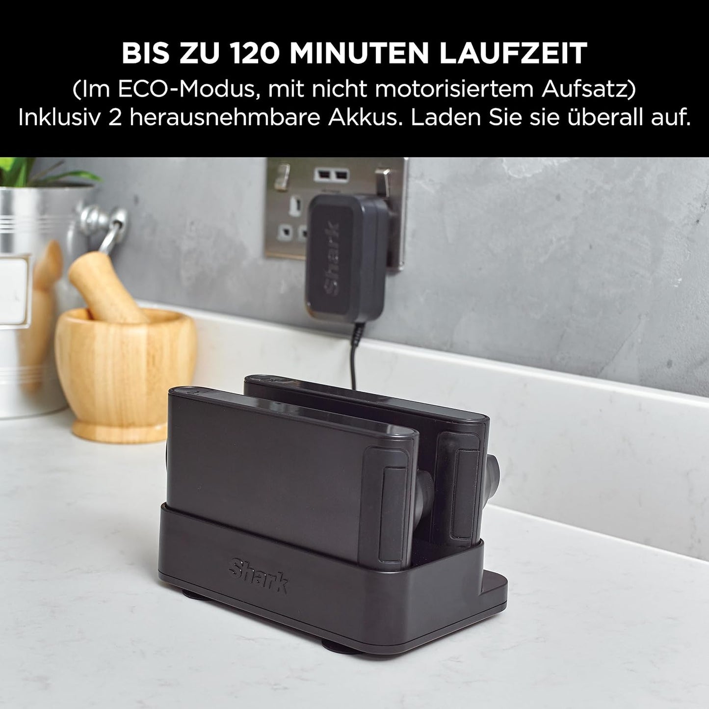 Shark IZ420EUT Kabelloser Stielstaubsauger: Smart, Leistungsstark, Anti Hair Wrap, Lange Laufzeit