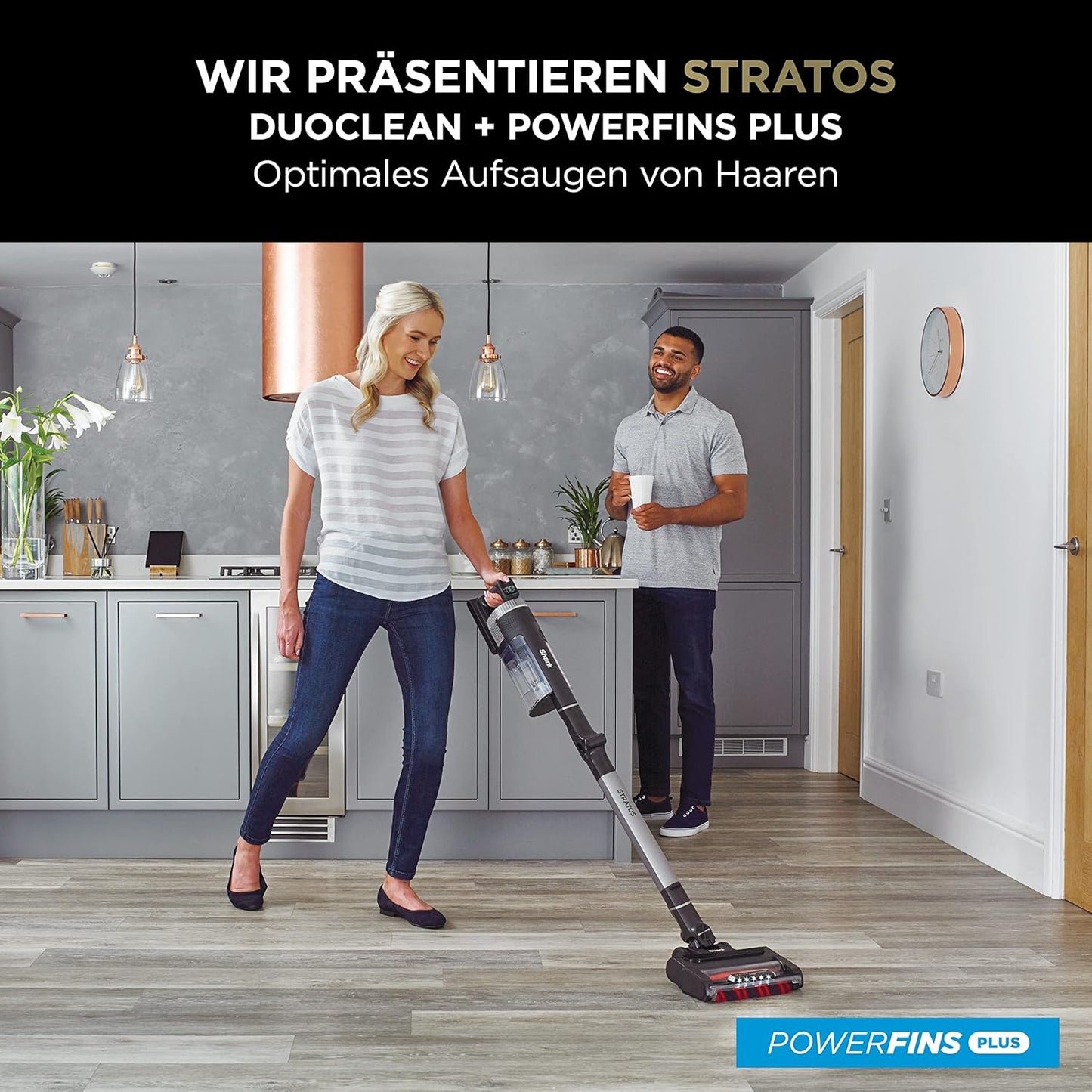 Shark IZ420EUT Kabelloser Stielstaubsauger: Smart, Leistungsstark, Anti Hair Wrap, Lange Laufzeit