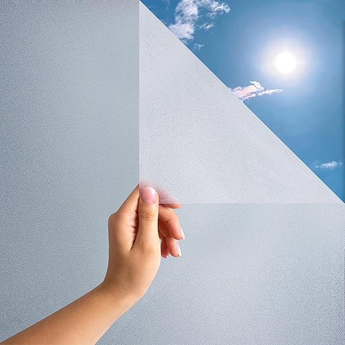 MARAPON® Matt Blickdichte Fensterfolie – Selbsthaftend für Privatsphäre, UV-Schutz, Milchglas-Effekt