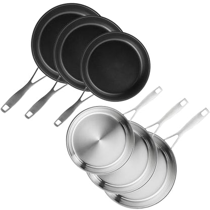 SILBERTHAL Profi Edelstahlpfannen Set 6-teilig 28cm – Induktion, Antihaft & Pur