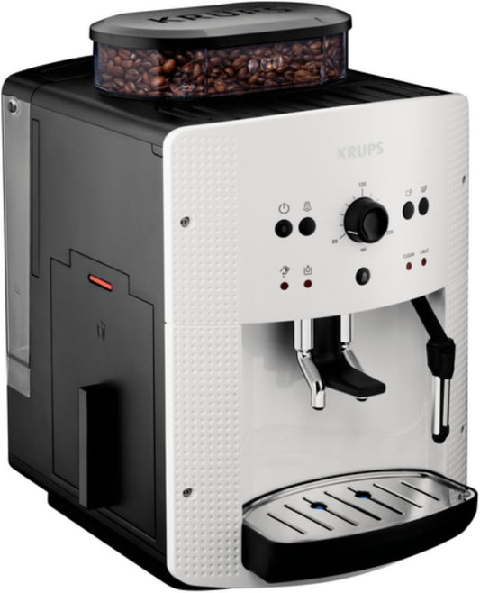 Krups Arabica Picto Kaffeevollautomat: Milchdüse, 2-Tassen, Drehregler, einfache Reinigung, TÜV-zertifiziert, Weiß