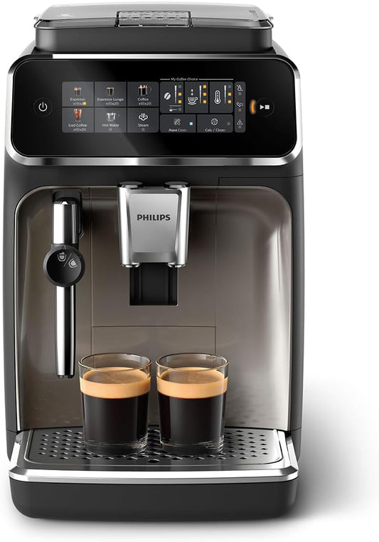 Philips 3300 Serie Kaffeevollautomat: 5 Getränke, Intuitive Touch-Bedienung, SilentBrew, Keramikmahlwerk, AquaClean
