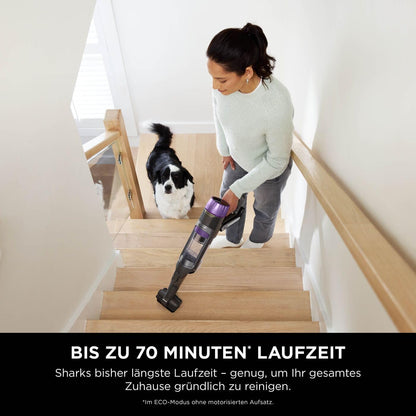 Shark PowerDetect Akku-Staubsauger: Auto-Entleerung, DuoClean Detect, Anti-Hair Wrap, Geruchsschutz, Grau