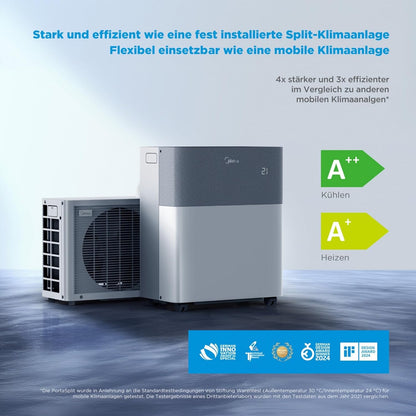 Midea PortaSplit Mobile Klimaanlage: Leise, Effizient, Kühlen, Heizen, Entfeuchten