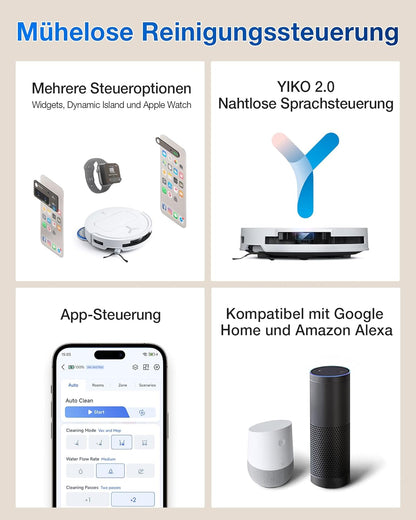 ECOVACS DEEBOT T50 Omni Gen2 Saugroboter: 21.000 Pa, Wischfunktion, ZeroTangle, All-in-One Station, Weiß