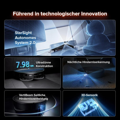 roborock Saros 10R Saugroboter mit Wischfunktion, ultraflach, StarSight 2.0, Zero-Tangle, Multifunktions-Dock