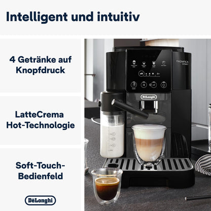 De'Longhi Magnifica Start ECAM222.60.BG Kaffeevollautomat, LatteCrema Milchsystem, Soft-Touch Bedienfeld, x2-Funktion